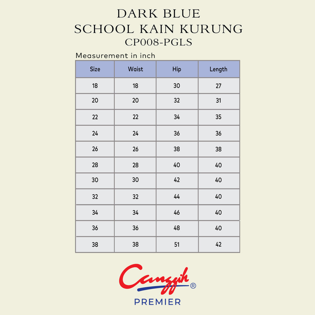 Dark Blue School Kain Kurung