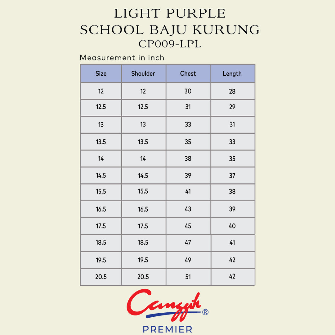 Light Purple School Baju Kurung