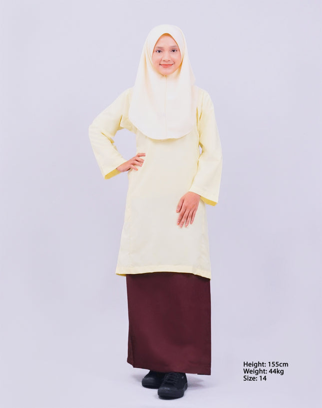 Light Yellow School Baju Kurung