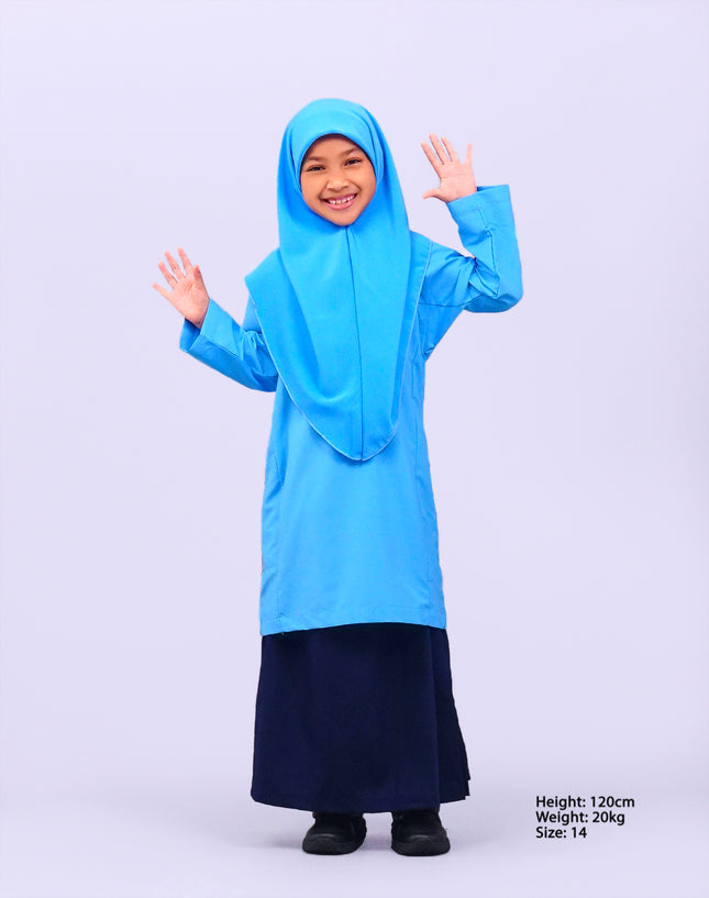 Blue School Baju Kurung
