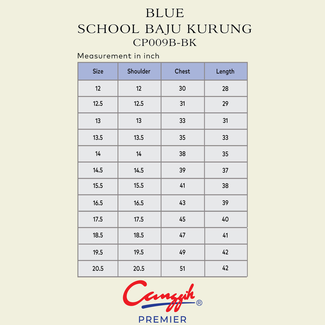 Blue School Baju Kurung