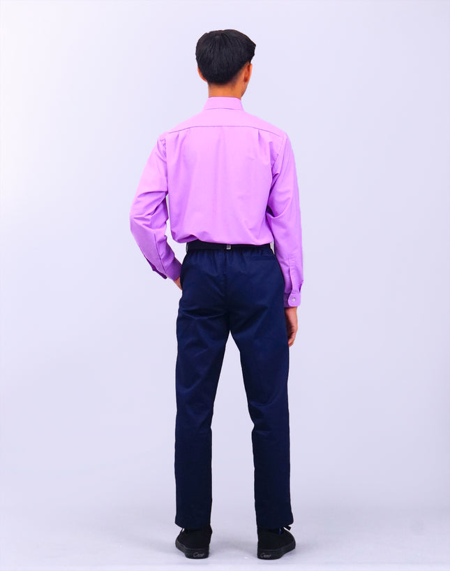 Light Purple Long Sleeve School Shirt