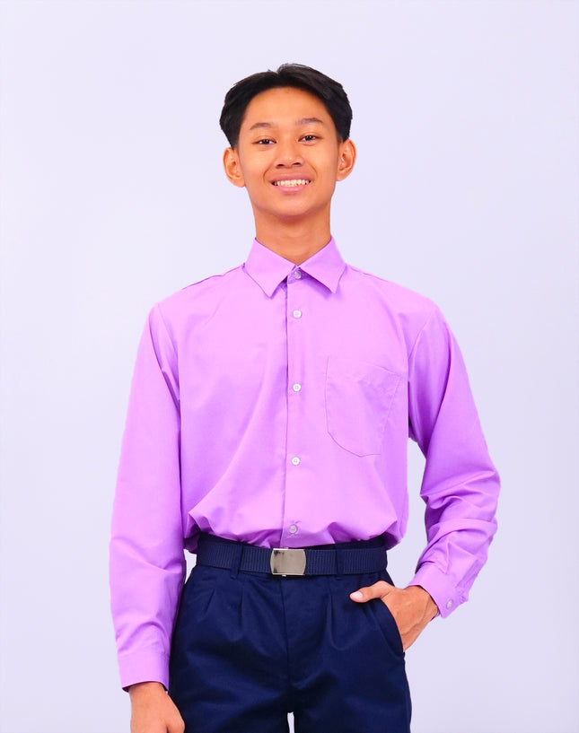 Light Purple Long Sleeve School Shirt