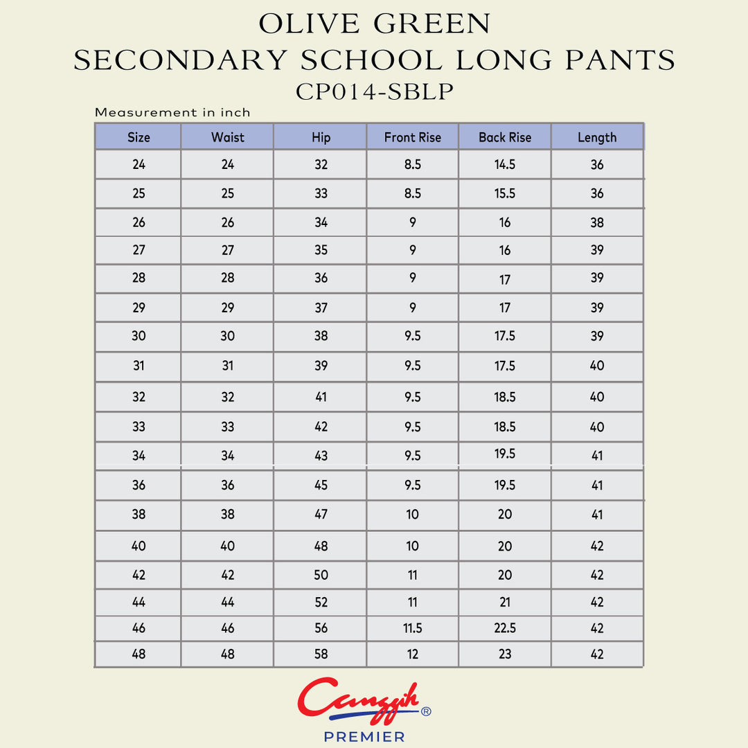 Dark Green Secondary School Long Pants
