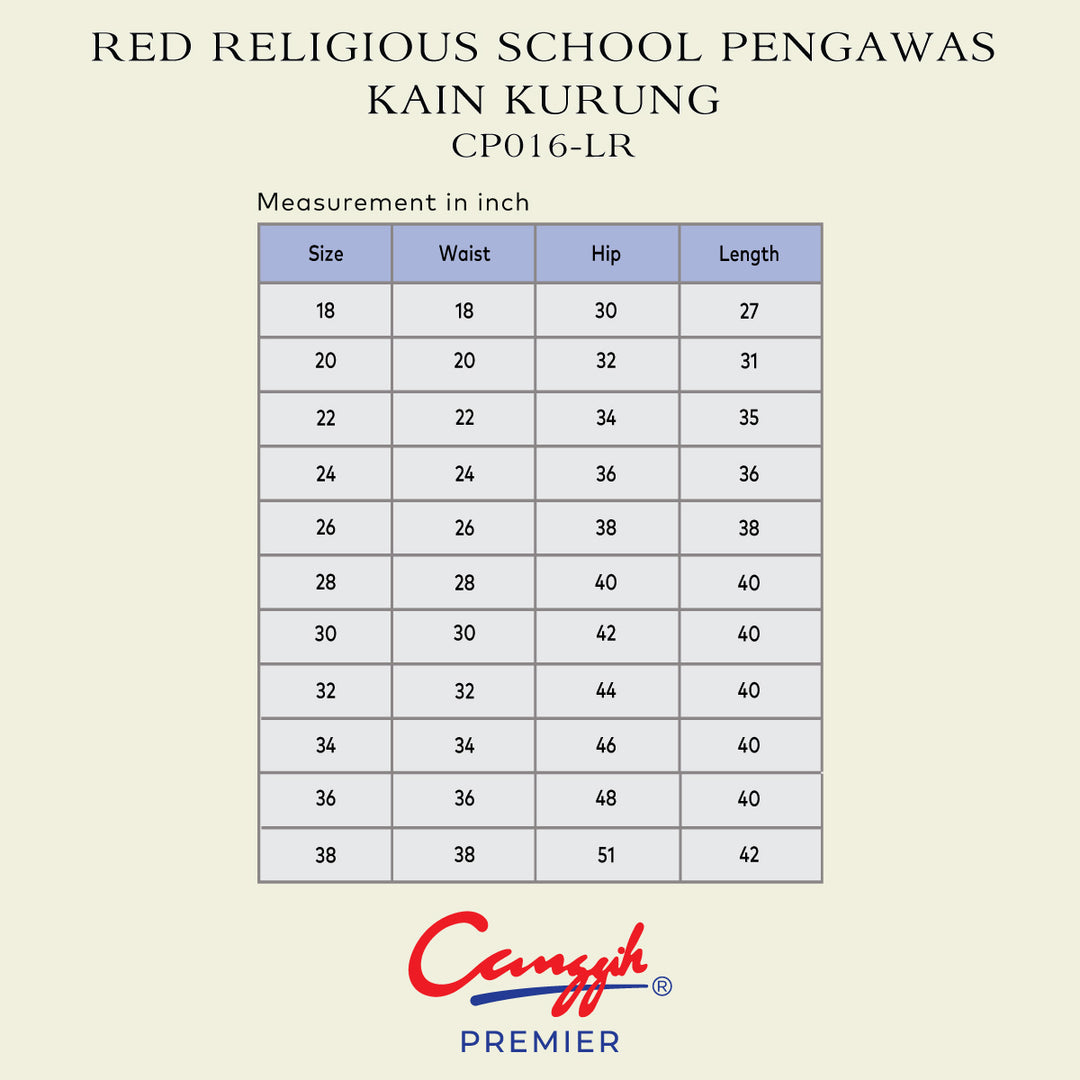 Red Religious School Pengawas Kain Kurung