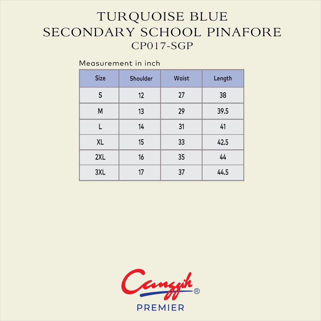 Turquoise Blue Secondary School Pinafore