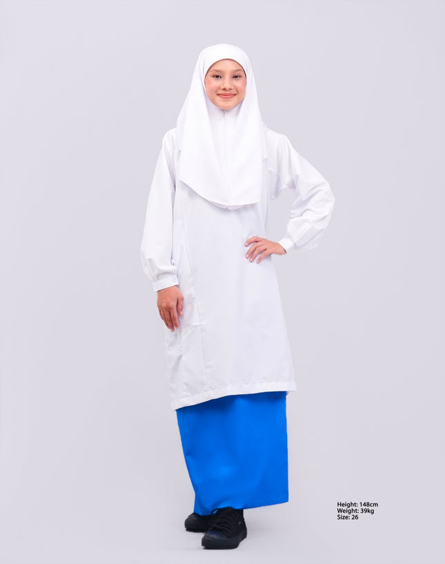 Turquoise Blue Secondary School Kain Kurung