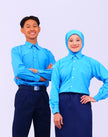 Blue Long Sleeve School Shirt