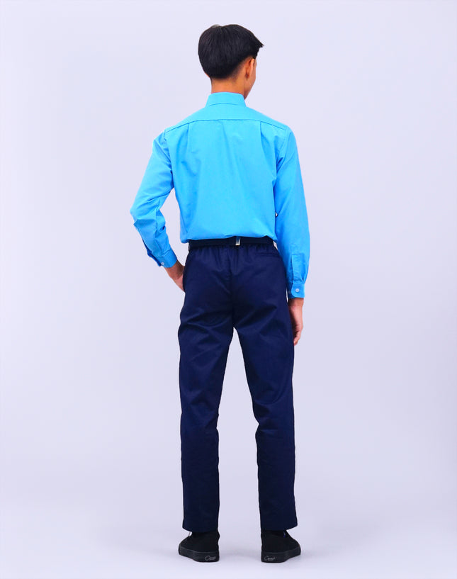 Blue Long Sleeve School Shirt