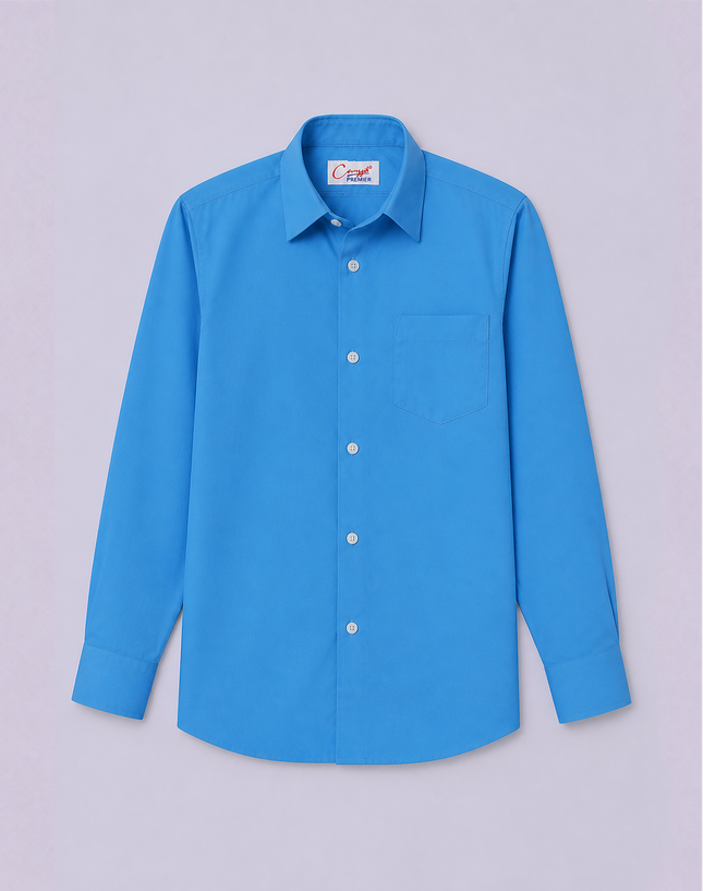 Blue Long Sleeve School Shirt