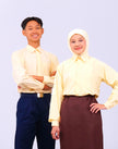 Light Brown Long Sleeve School Shirt