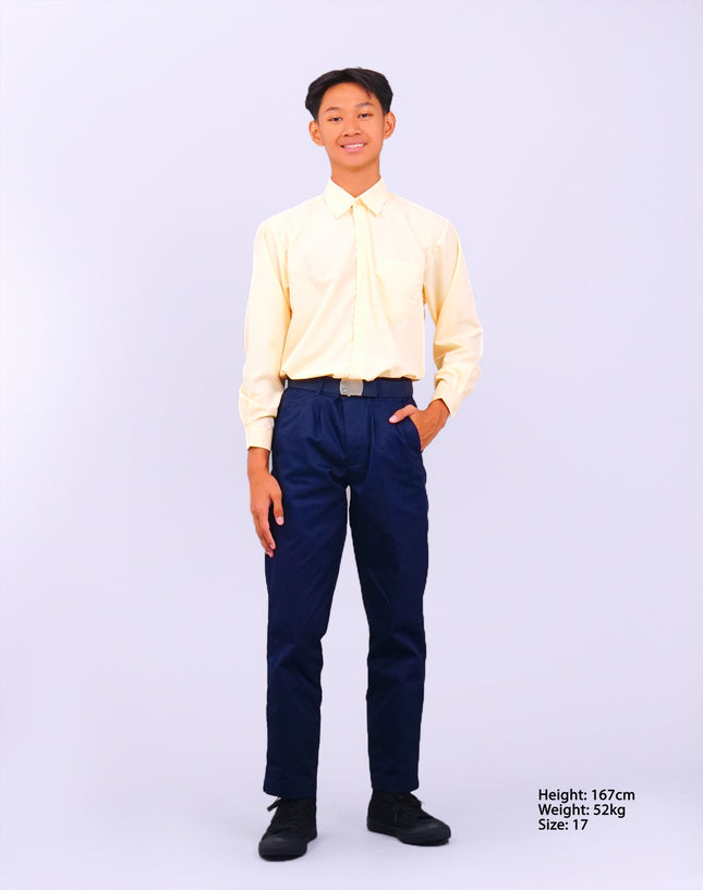 Light Brown Long Sleeve School Shirt