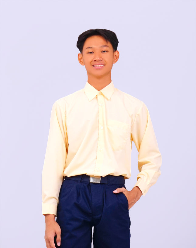 Light Brown Long Sleeve School Shirt