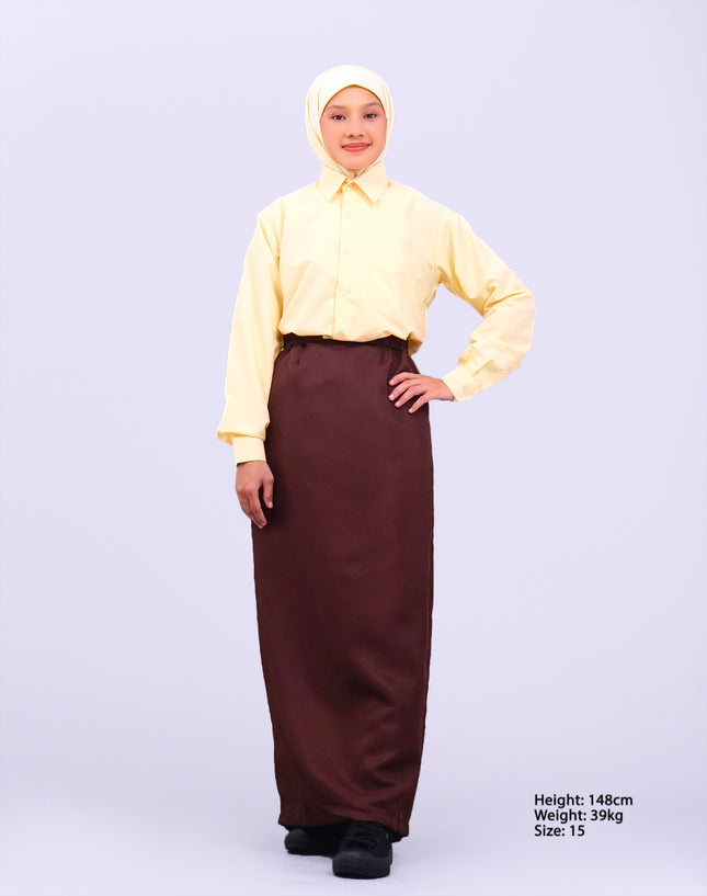 Light Brown Long Sleeve School Shirt