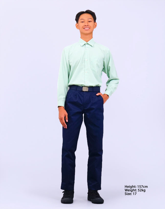 Light Green Long Sleeve School Shirt