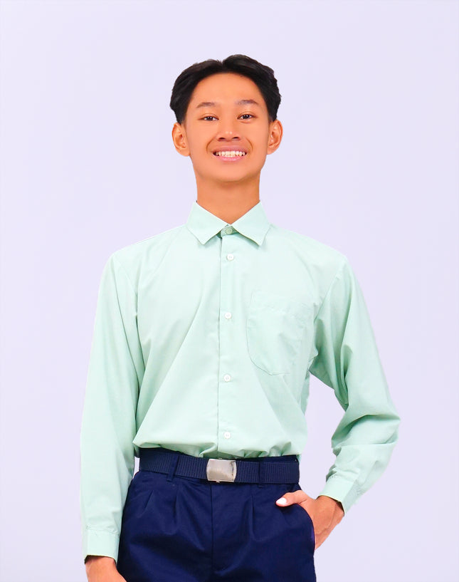 Light Green Long Sleeve School Shirt
