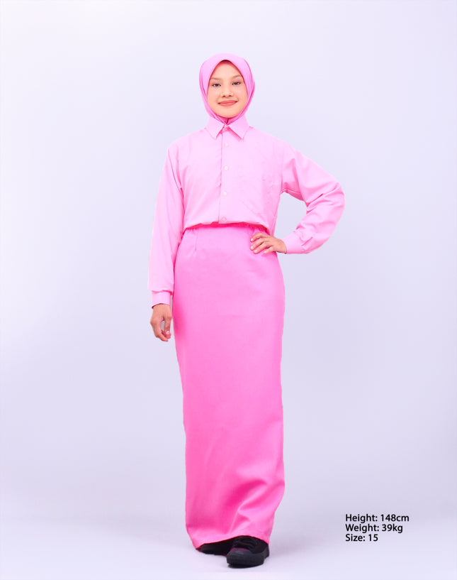 Light Pink Long Sleeve School Shirt