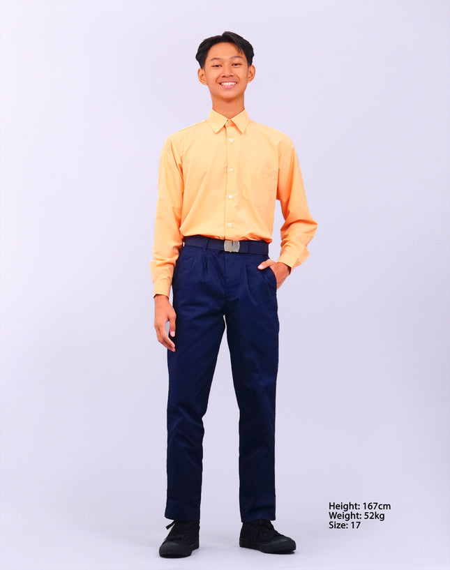 Orange Long Sleeve School Shirt