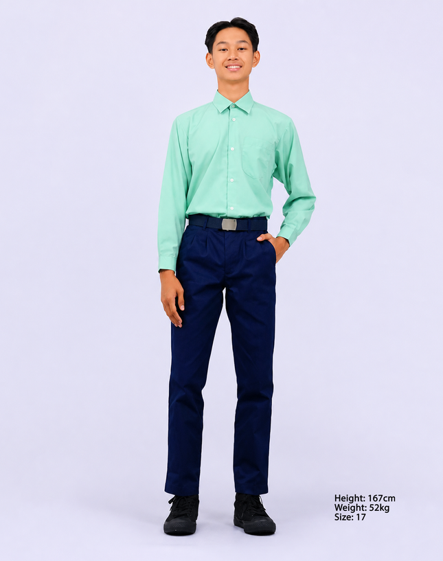 Teal Green Long Sleeve School Shirt