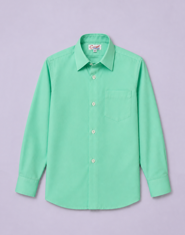 Teal Green Long Sleeve School Shirt
