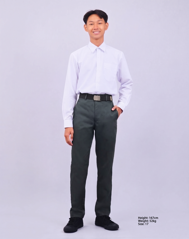Hard Collar Long Sleeve School Shirt