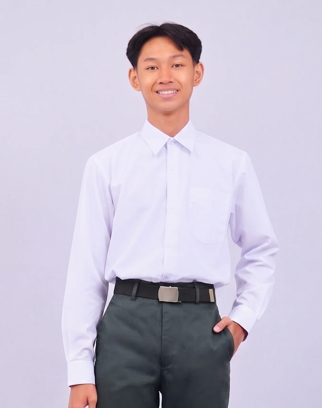 Hard Collar Long Sleeve School Shirt