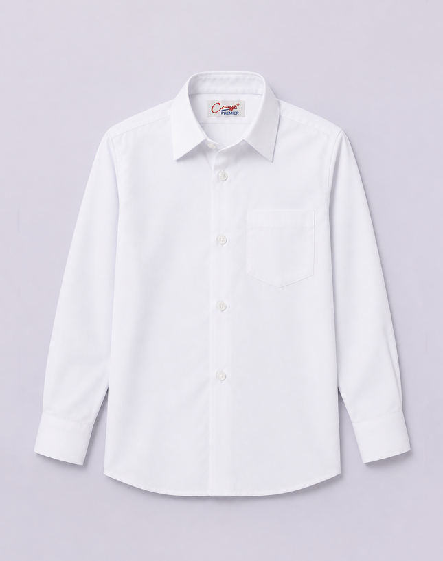 Hard Collar Long Sleeve School Shirt