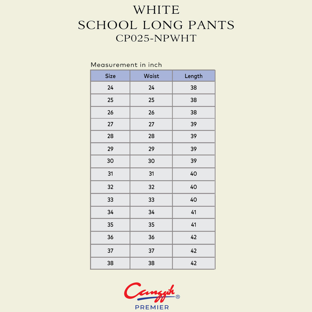 White School Long Pants