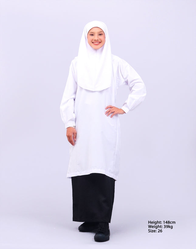 Black School Pengawas Back Pleat Kain Kurung