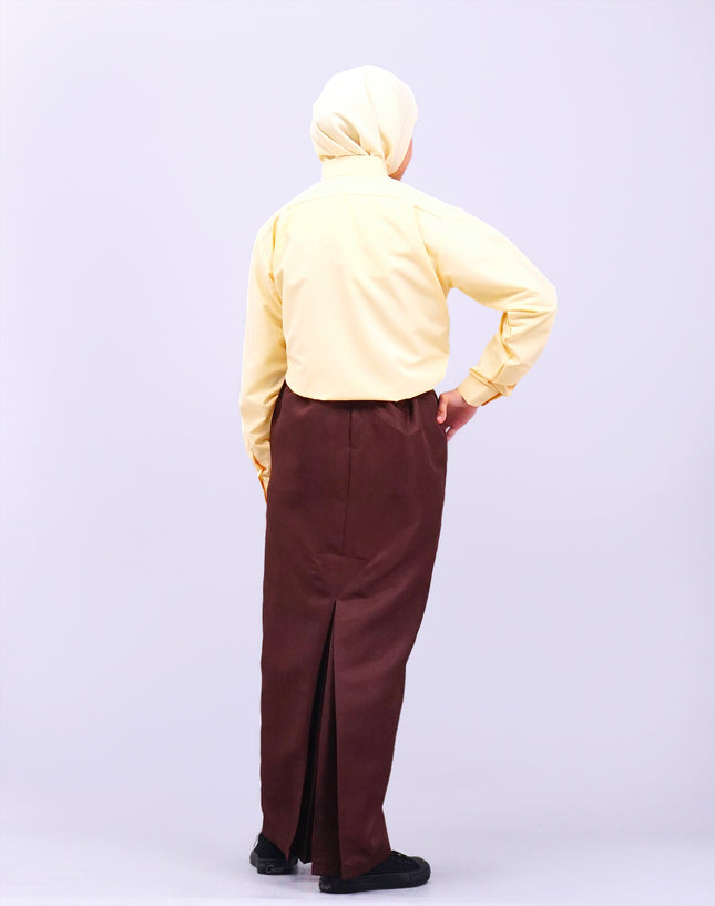 Dark Brown School Pengawas Back Pleat Kain Kurung