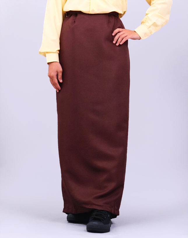 Dark Brown School Pengawas Back Pleat Kain Kurung