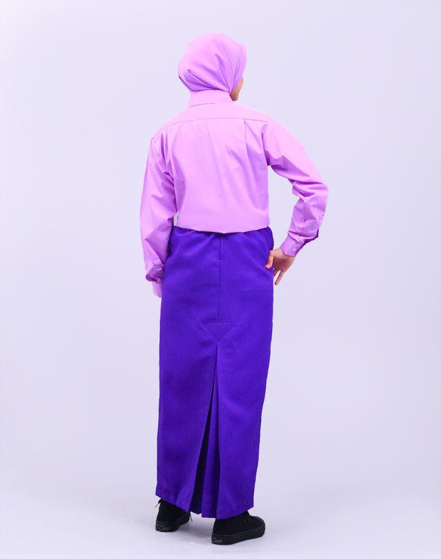 Dark Purple School Pengawas Back Pleat Kain Kurung