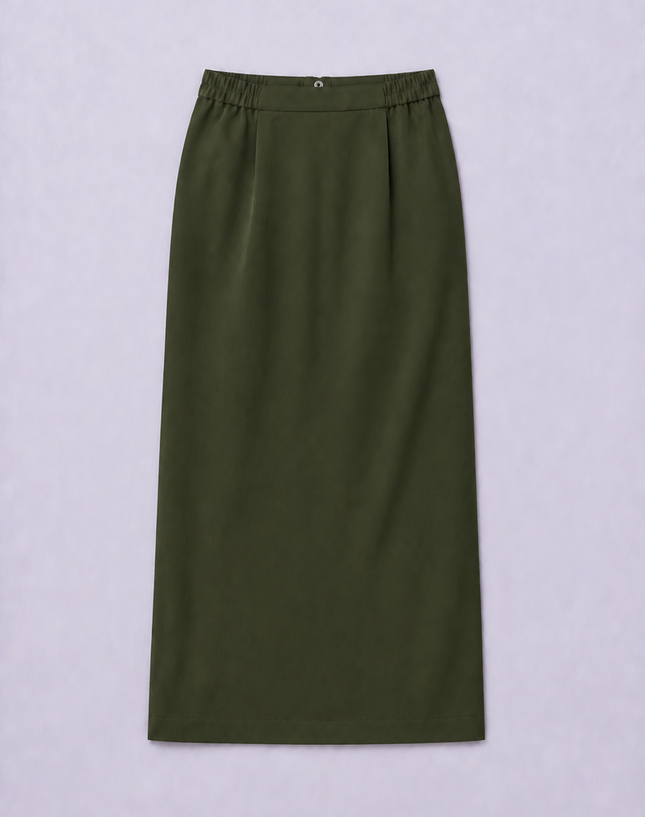 Olive Green School Pengawas Back Pleat Kain Kurung