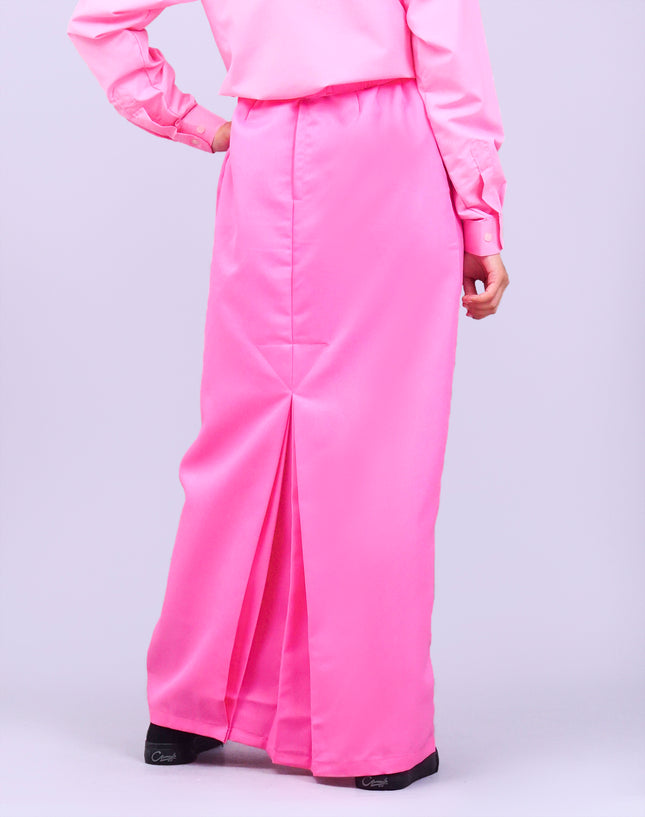 Pink School Pengawas Back Pleat Kain Kurung