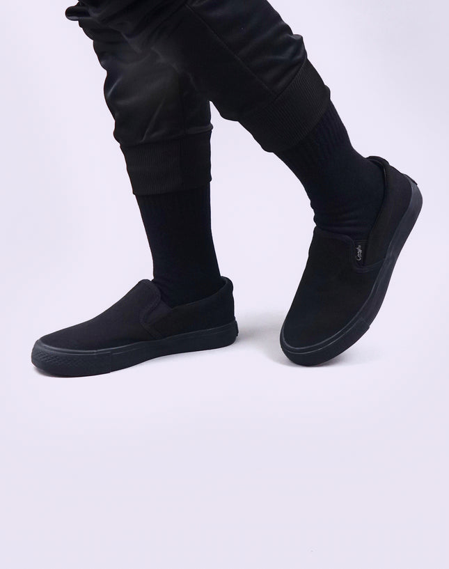 Black FlatEase Primary School Shoes – Slip On