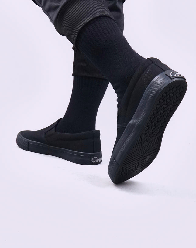 Black FlatEase Primary School Shoes – Slip On