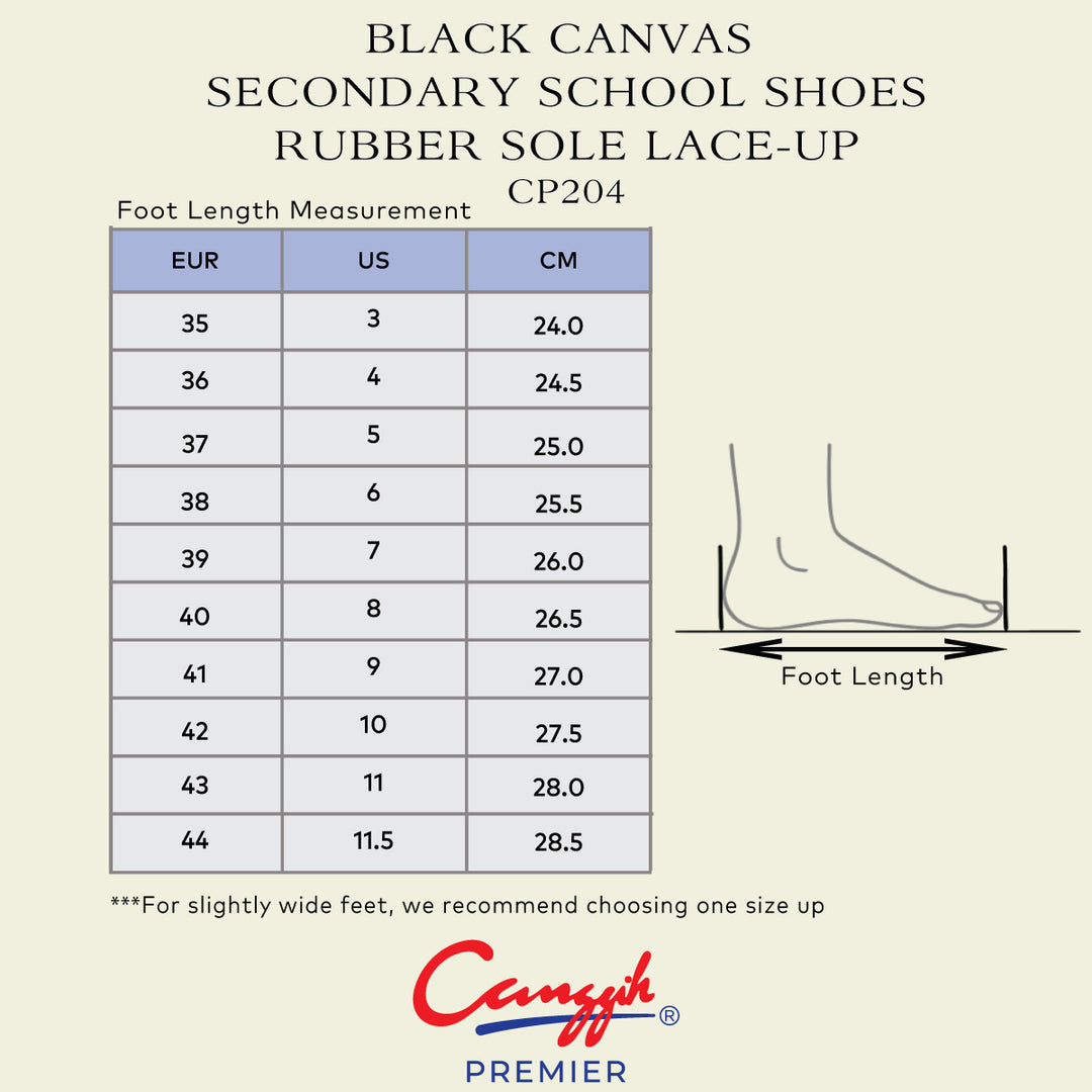 Black Canvas Secondary School Shoes – Rubber Sole Lace Up