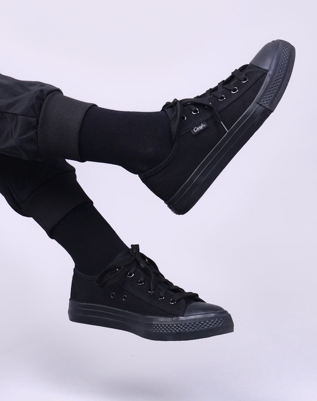 Black Canvas Secondary School Shoes – Rubber Sole Lace Up