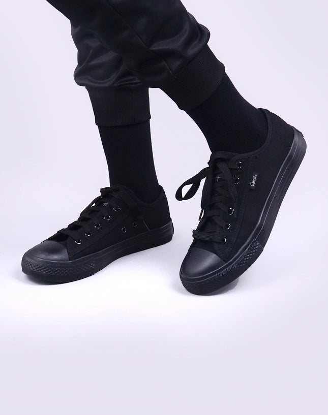 Black Canvas Secondary School Shoes – Rubber Sole Lace Up