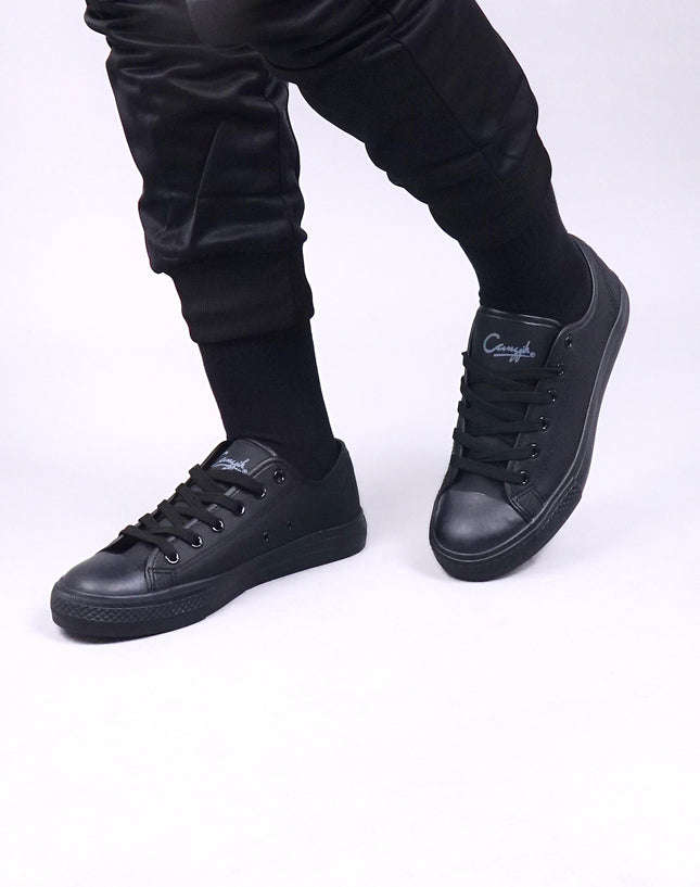 Black PU Leather Secondary School Shoes – Rubber Sole Lace-Up