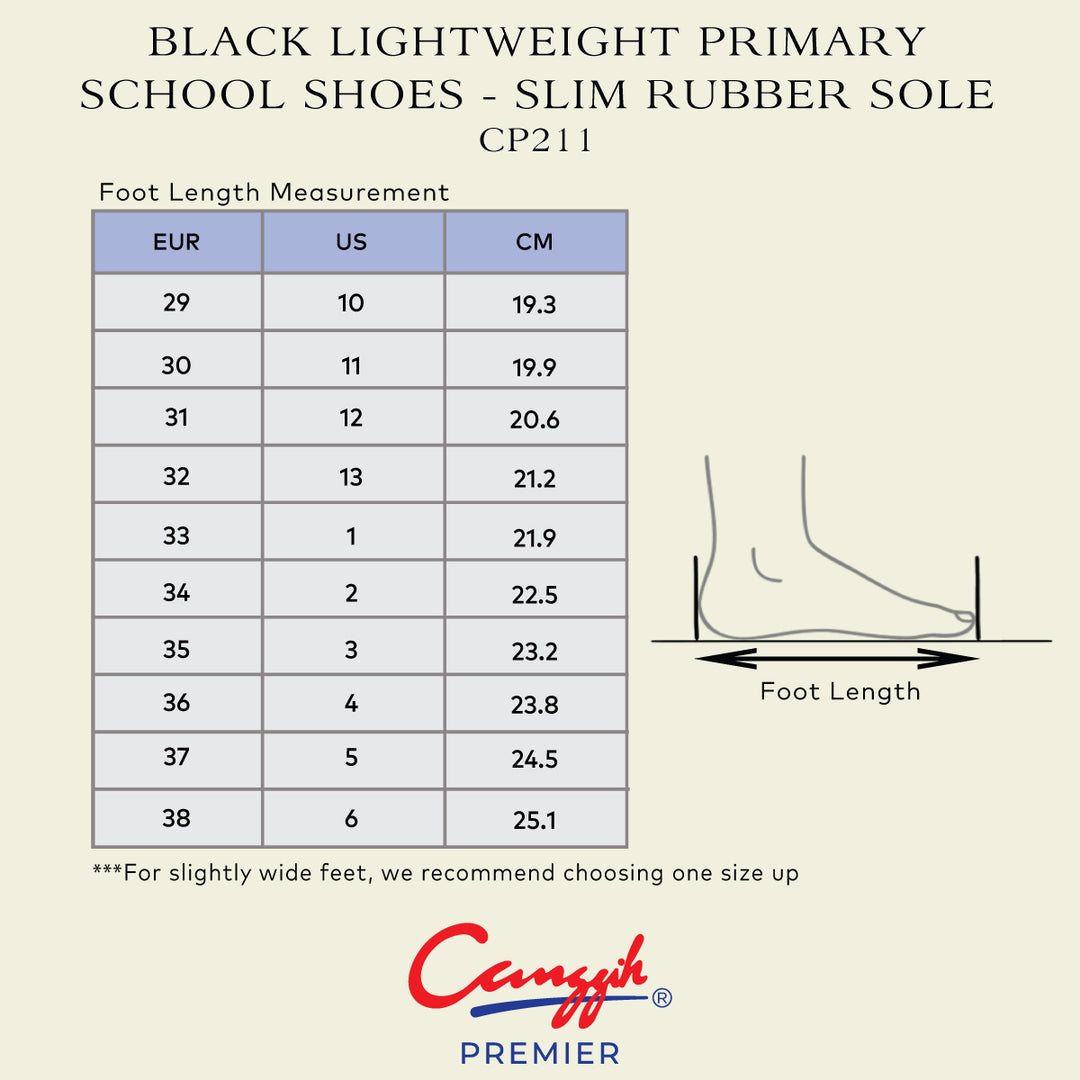 Black Lightweight Primary School Shoes – Slim Rubber Sole Lace-Up