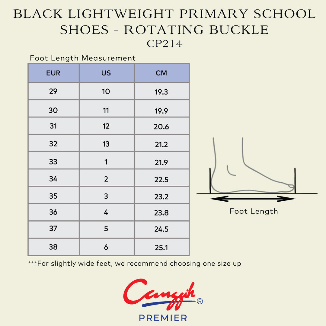 Black Lightweight Primary School Shoes – Rotating Buckle Type