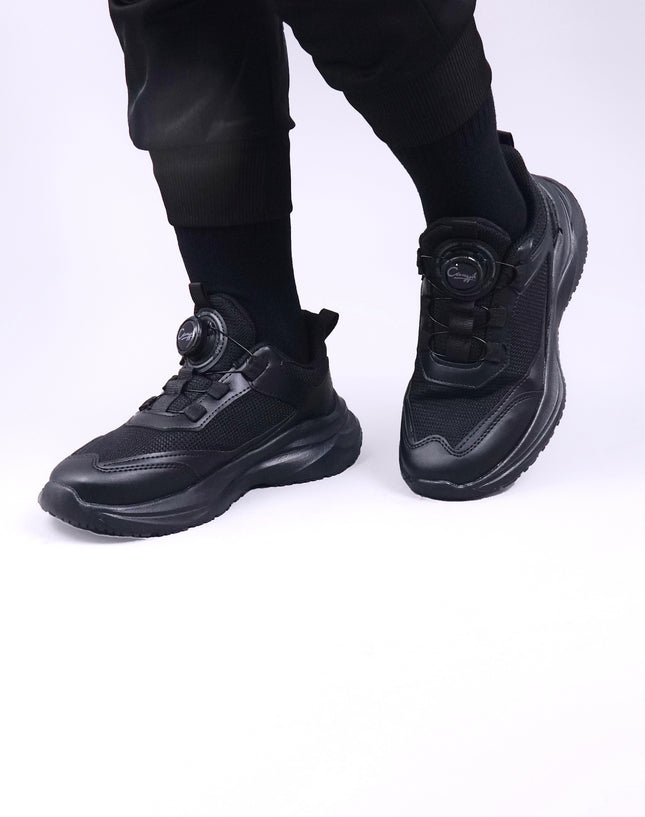 Black Lightweight Primary School Shoes – Rotating Buckle Type