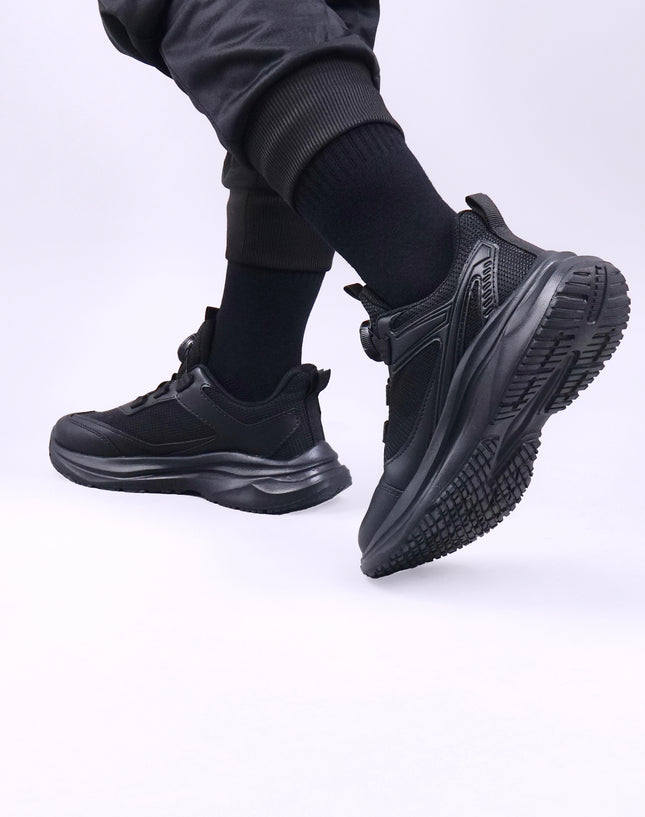 Black Lightweight Primary School Shoes – Rotating Buckle Type