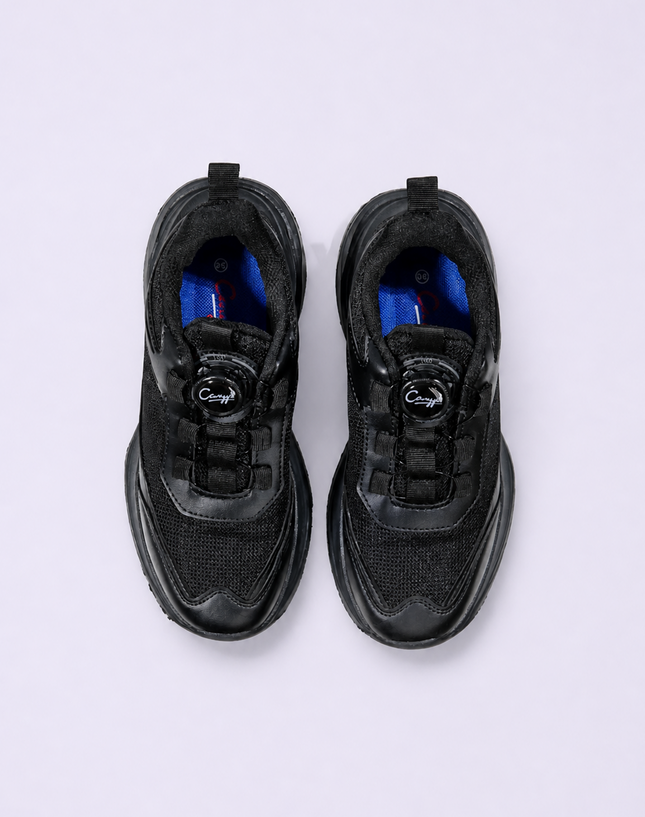 Black Lightweight Primary School Shoes – Rotating Buckle Type
