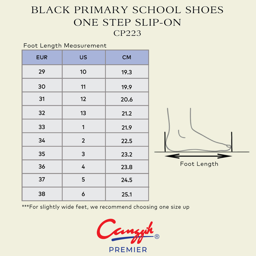 Black Primary School Shoes – One Step Slip-On