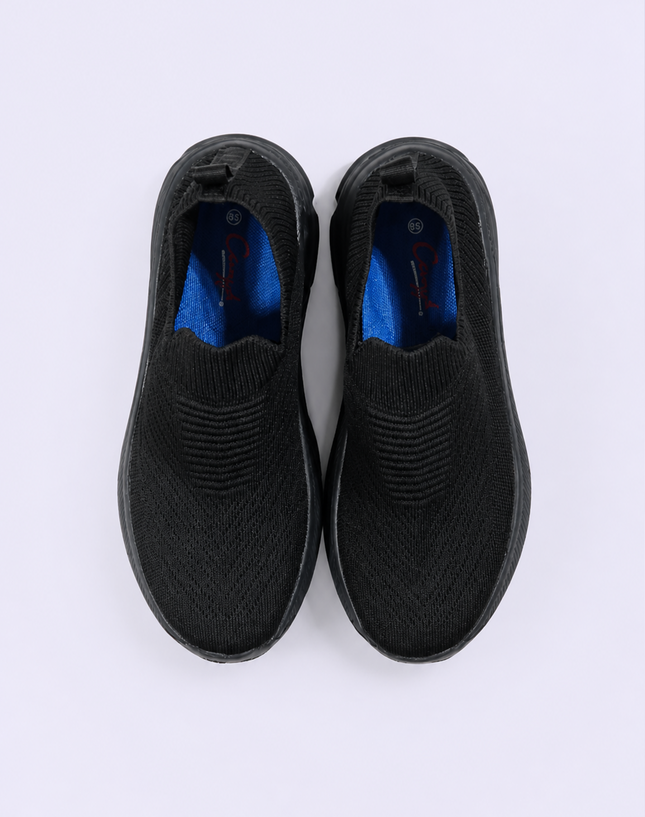 Black Primary School Shoes – One Step Slip-On