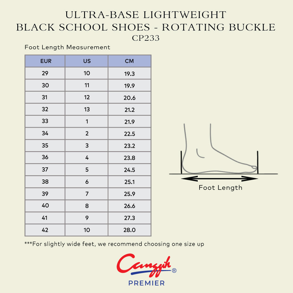 Ultra-Base Lightweight Black School Shoes – Rotating Buckle
