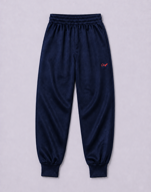 Black/ Blue Black School Track Pants