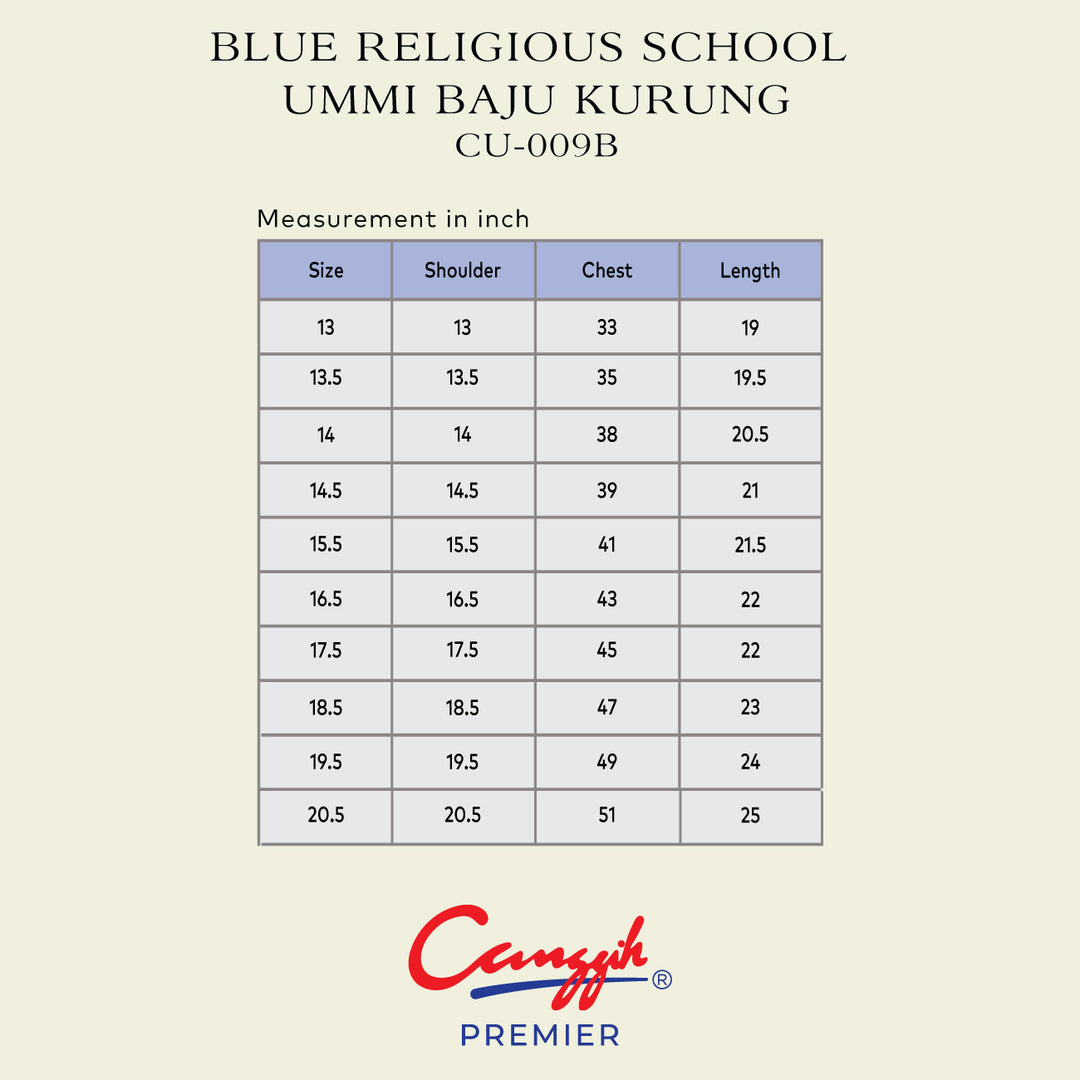 Blue Religious School Ummi Baju Kurung
